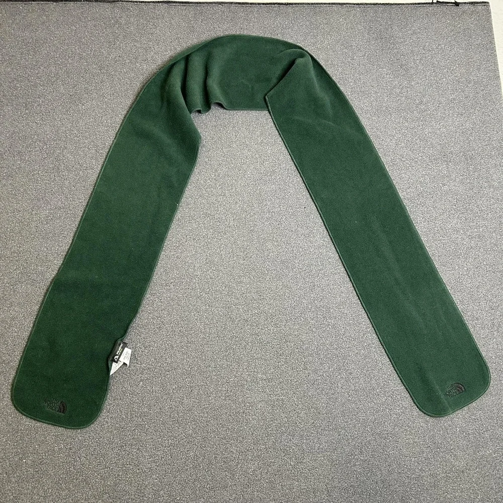 The North Face Scarf Adult One Size Green Polartec Fleece Made USA Winter Warm